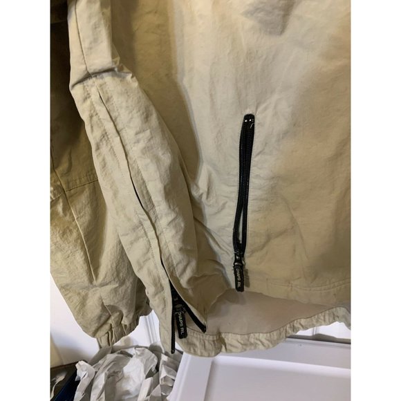 Vtg 90’s Chaps Ralph Lauren Mens Sz L 1/2 Zip Pullover Coat Sailing Jacket Tan - Picture 4 of 10